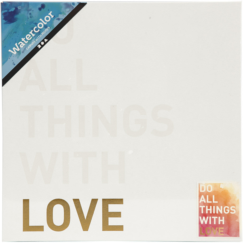 Toiles avec motifs dorés pour aquarelles, H : 25,4 cm, P: 2,54 cm, L : 25,4 cm, blanc, 1 pièce [HOB-25776]