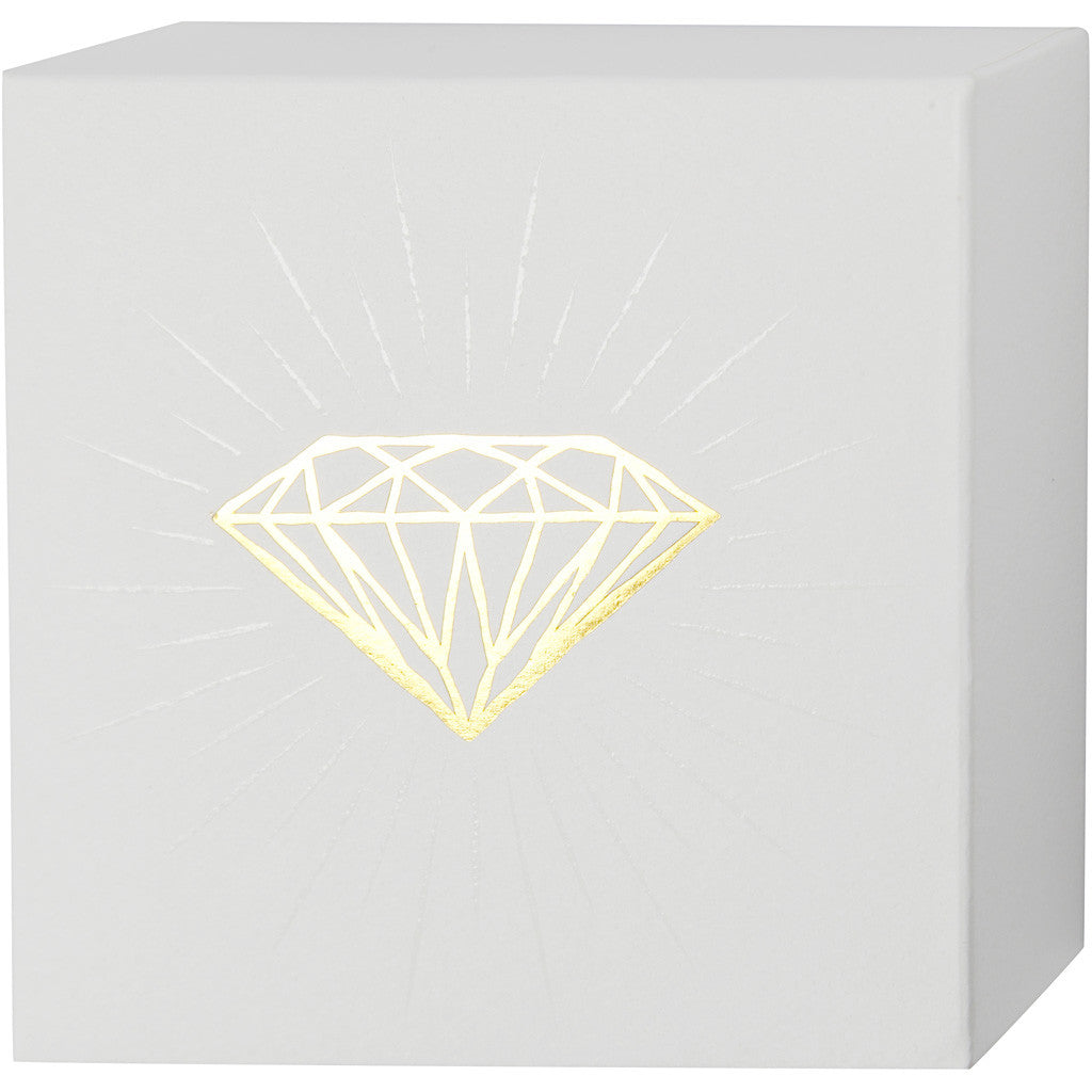 Toiles avec motifs dorés pour aquarelles, H : 10,16 cm, P: 2,54 cm, L : 10,16 cm, blanc, 2 pièces/ 1 Pq. [HOB-25778]