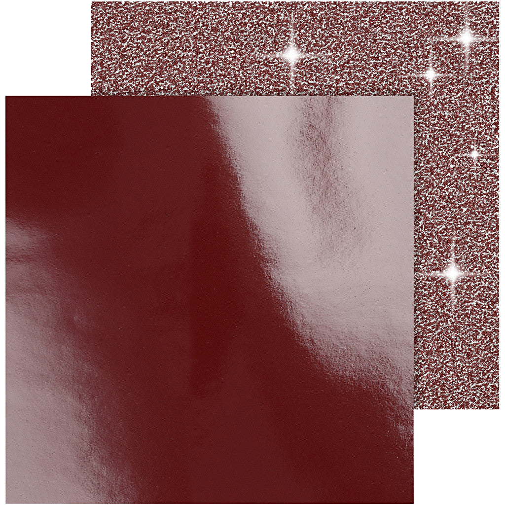 Design papier, vel 30,5x30,5 cm, 120+128 gr, rood, 2 vel/ 1 doos [HOB-26332]