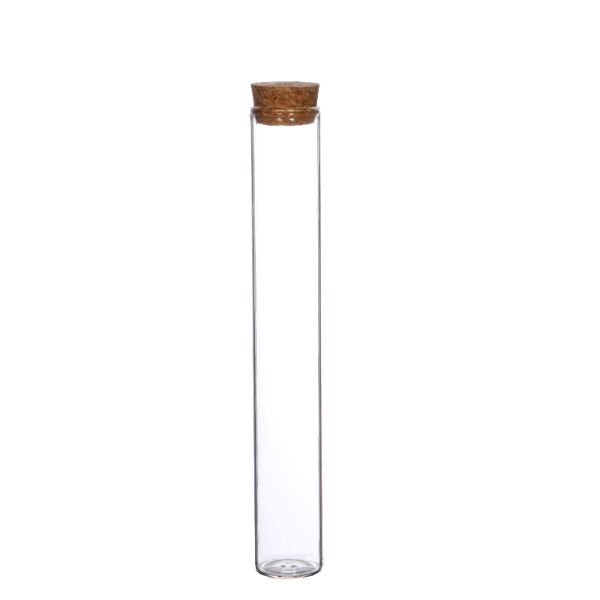 Glass Tube with cork Ø3cm and 20cm tall (set of 6 pcs)