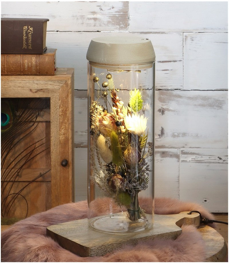 Reageerbuisje Ø8 h: 23 cm met licht + zonnepaneel kurk (1 stuk) [IFS-30174]