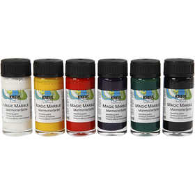 Peinture Magic Marble, couleurs classiques, 6x20 ml/ 1 Pq. [HOB-30199]