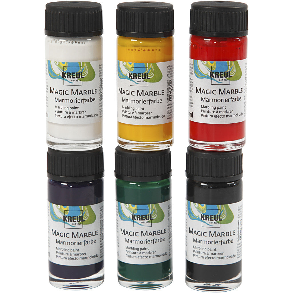 Peinture Magic Marble, couleurs classiques, 6x20 ml/ 1 Pq. [HOB-30199]
