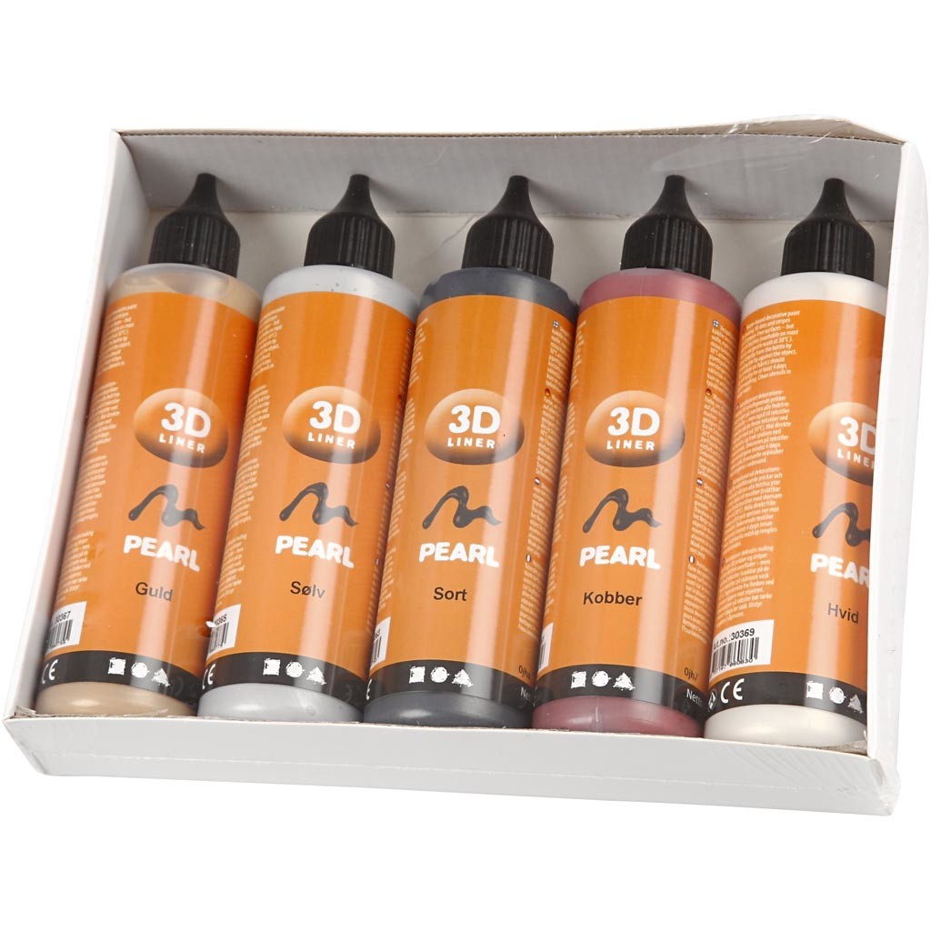 3D Liner - Assortiment, couleurs métalliques, 5x100 ml/ 1 Pq. [HOB-30385]