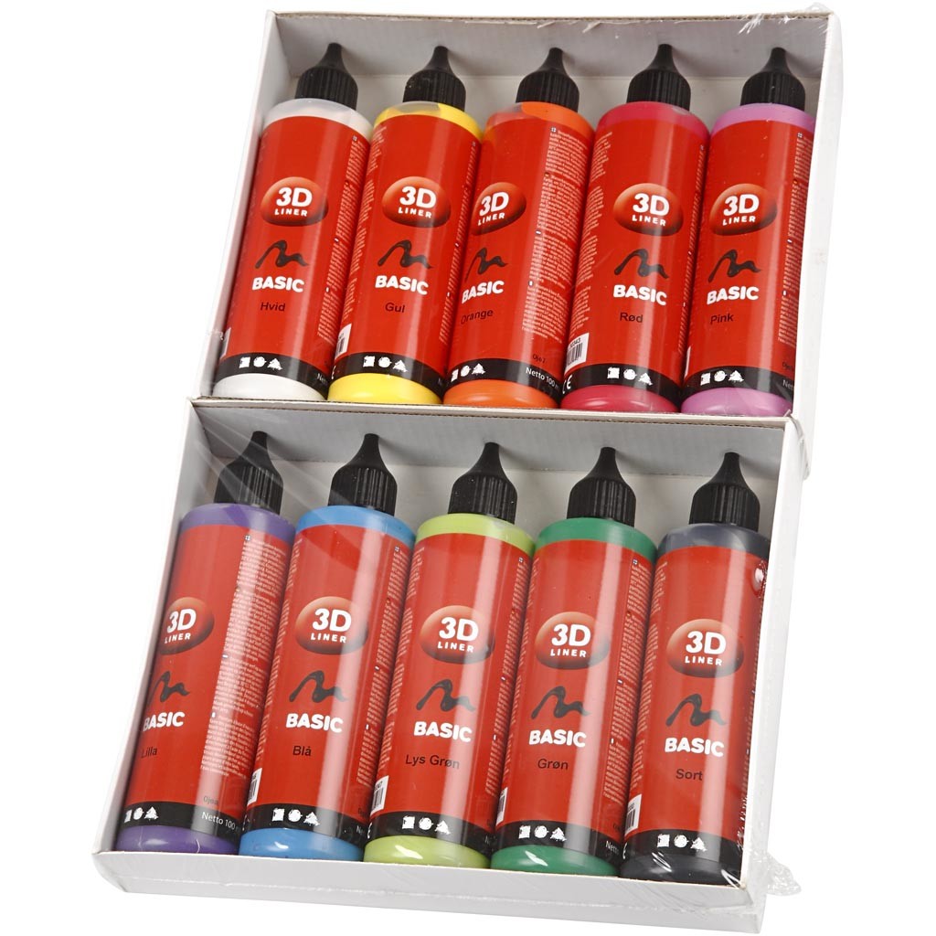 3D Liner - Assortiment, ass. de couleurs, 10x100 ml/ 1 Pq. [HOB-30388]