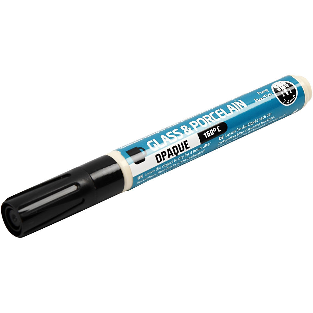 Peinture pour verre et porcelaine, trait 2-4 mm, opaque, noir, 1 pièce [HOB-31324]