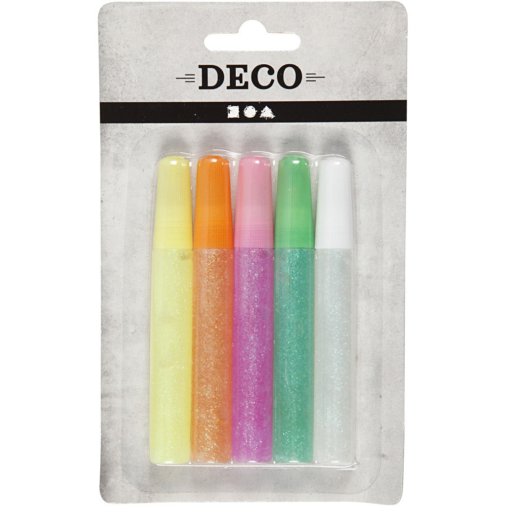 Glitterlijm, pastelkleuren, 5x10 ml/ 1 doos [HOB-31809]