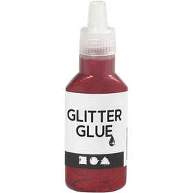 Glitterlijm, rood, 25 ml/ 1 fles [HOB-318220]