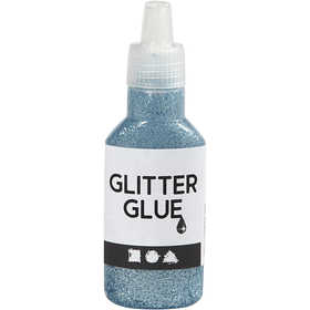 Glitterlijm, lichtblauw, 25 ml/ 1 fles [HOB-318260]