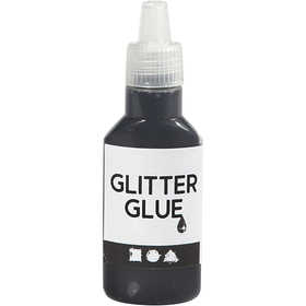 Glitterlijm, zwart, 25 ml/ 1 fles [HOB-318300]