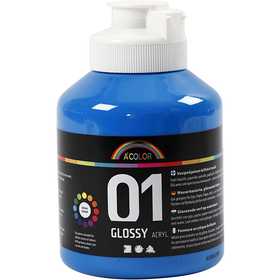 Peinture Acrylique Brillante, bleu primaire, 500 ml/ 1 flacon [HOB-32008]