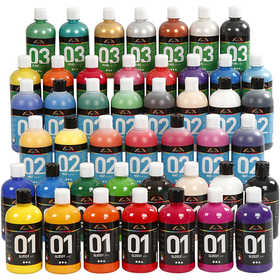 Acrylverf, diverse kleuren, 45x500 ml/ 1 doos [HOB-32099]