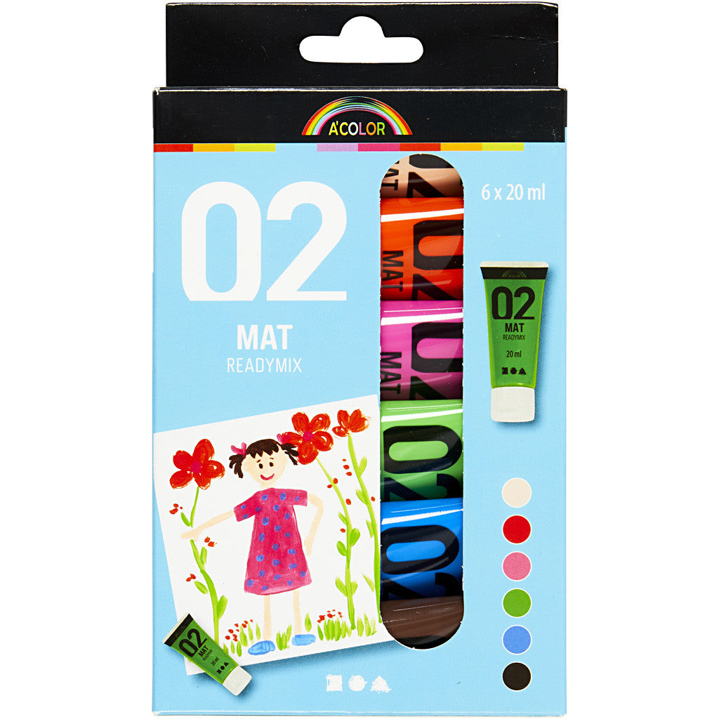 Peinture Acrylique Mate, couleur extra, 6x20 ml/ 1 Pq. [HOB-32105]