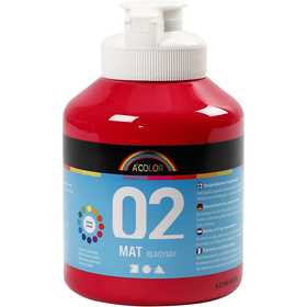Acrylverf Mat, primair rood, 500 ml/ 1 fles [HOB-32110]
