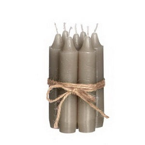 Candle tapered Taupe 11cm tall (set of 7 pcs)
