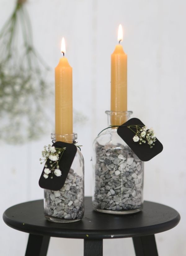 Bougie effilée Jaune miel, 11cm de haut (lot de 7 pièces) [IFS-32164]