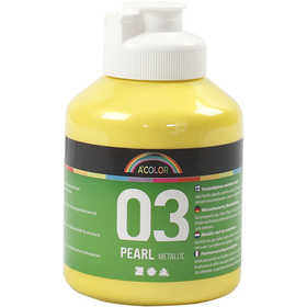 Acrylverf Metallic, metallic, geel, 500 ml/ 1 fles [HOB-32206]