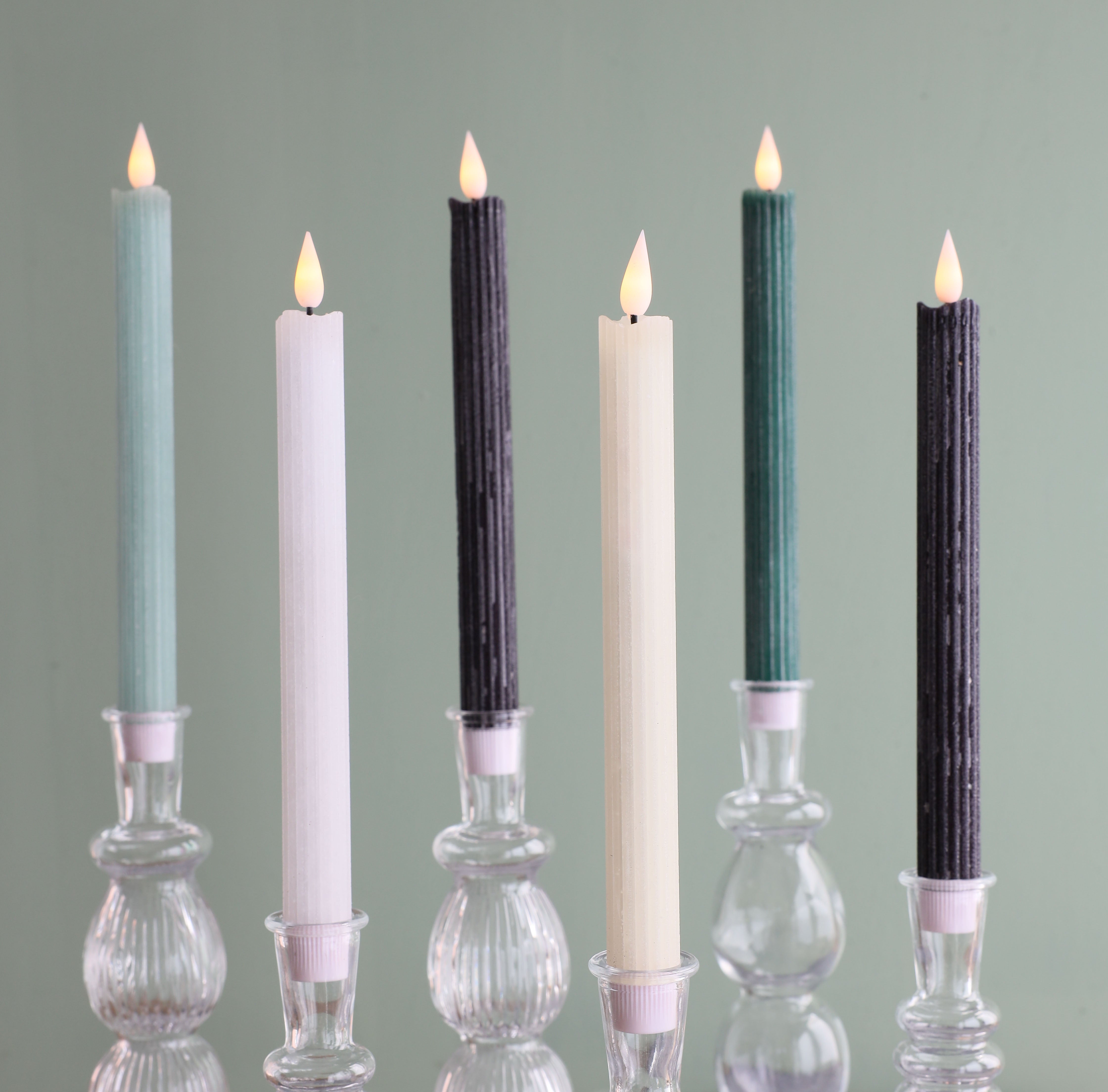 Bougie crayon LED Ø2,1 h. 25cm blanc (Ensemble de 2 pcs) [IFS-32587]