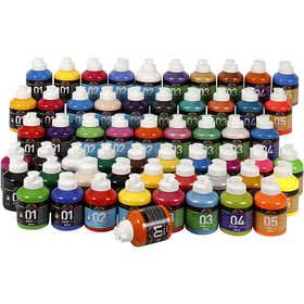 Acrylverf, diverse kleuren, 57x500 ml/ 1 doos [HOB-32599]