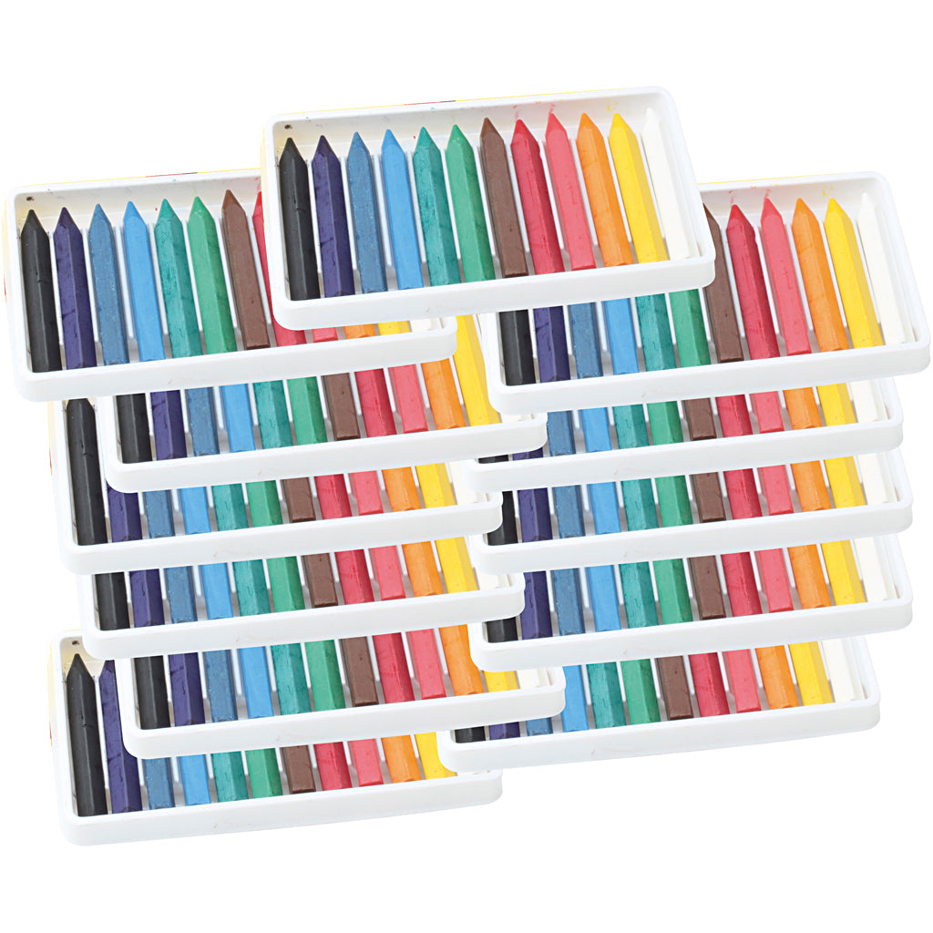 Oil Crayons, assorted colours, 12x12 pc