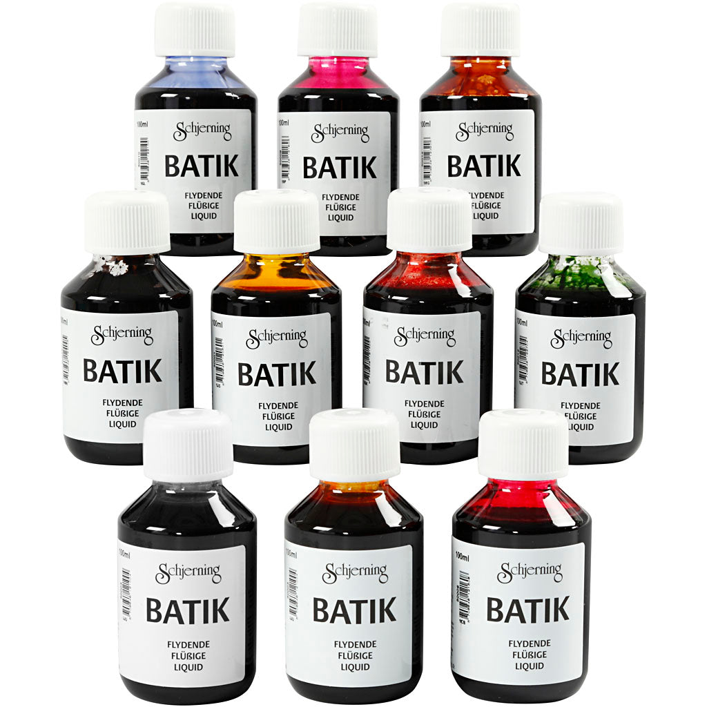 Batik Dye, assorted colours, 10x100 ml