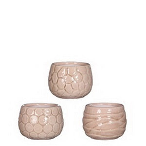 Plant pot Mila craquele glaze Pink 7cm high (9 pcs.)