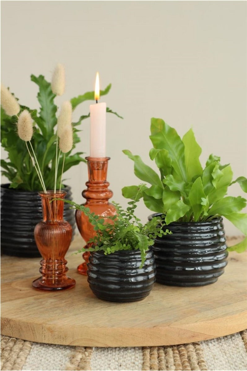 Pot Noir Anthracite Rise Ø8,5 x h: 11,5 cm (9 Pcs) [IFS-33973]