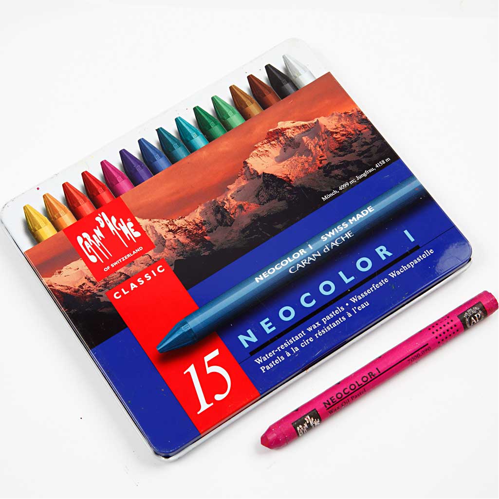 CARAN D’ACHE Neocolor I, L: 10 cm, dikte 8,5 mm, white (001), 10 stuk/ 1 doos [HOB-34020]