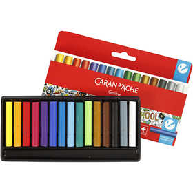 CARAN D’ACHE Neocolor II, Junior, L: 5 cm, dikte 8,5 mm, diverse kleuren, 15 stuk/ 1 doos [HOB-34043]