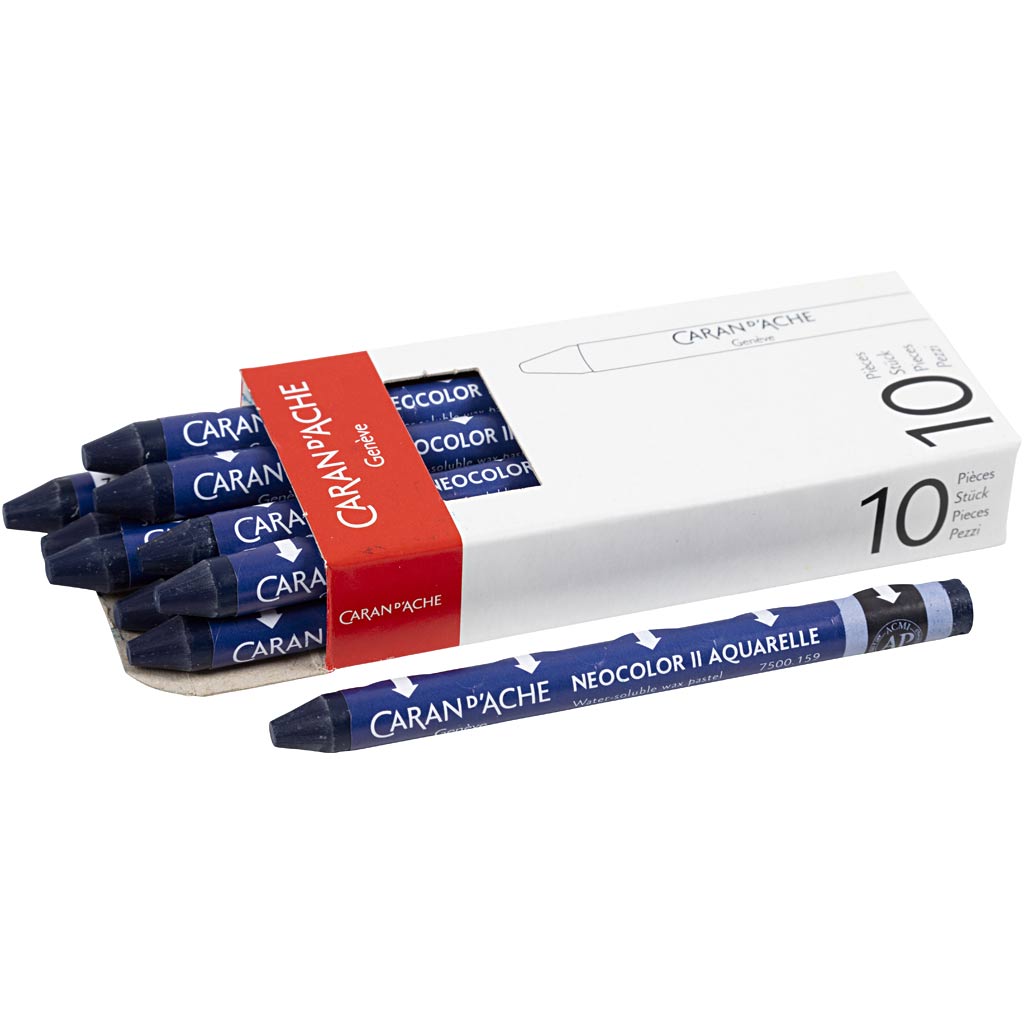 CARAN D’ACHE Neocolor II, L: 10 cm, thickness 8,5 mm, prussian blue (159), 10 pc