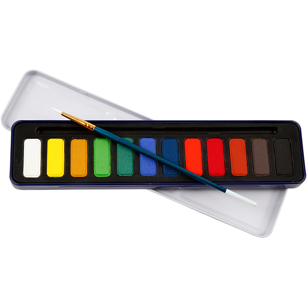 Watercolour Kit, size 12x30 mm, 12 colour
