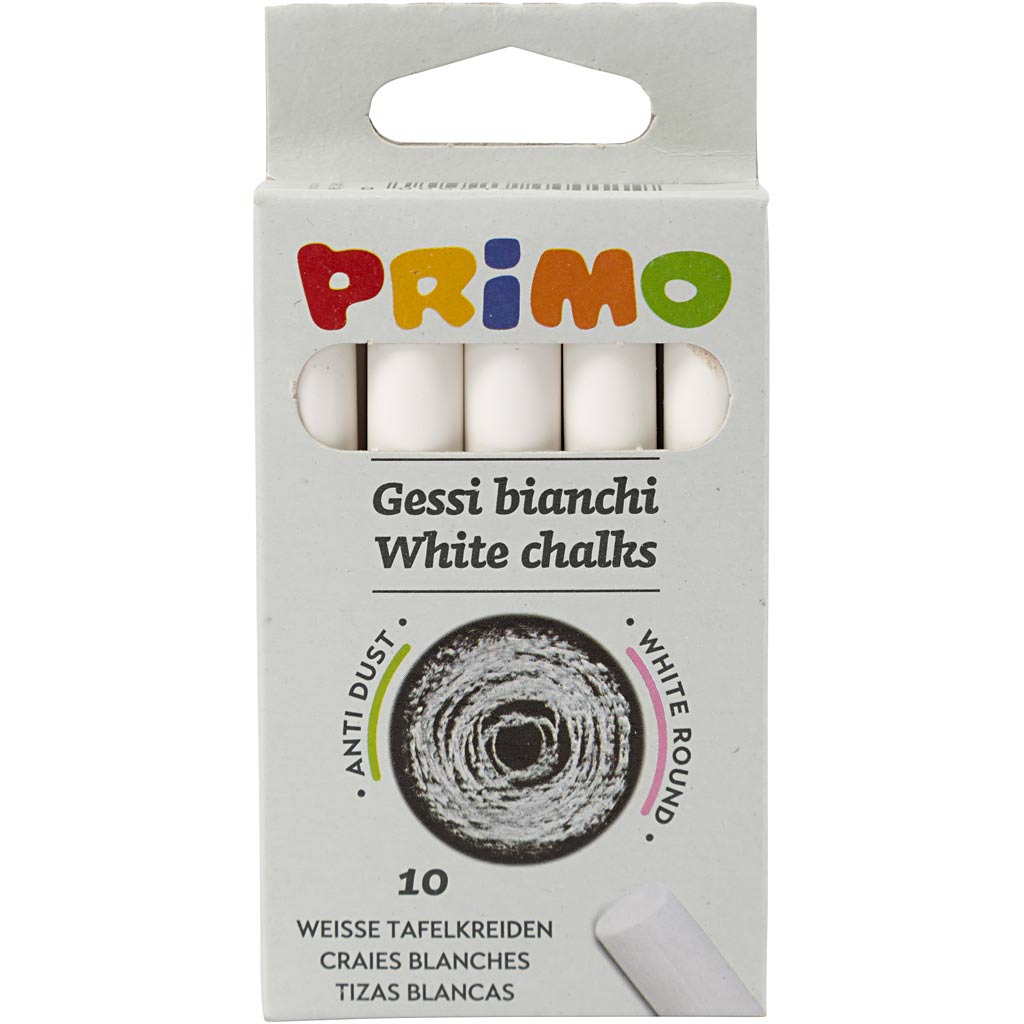 Craie, L : 8 cm, d 10 mm, blanc, 10 pièces/ 1 Pq. [HOB-344750]