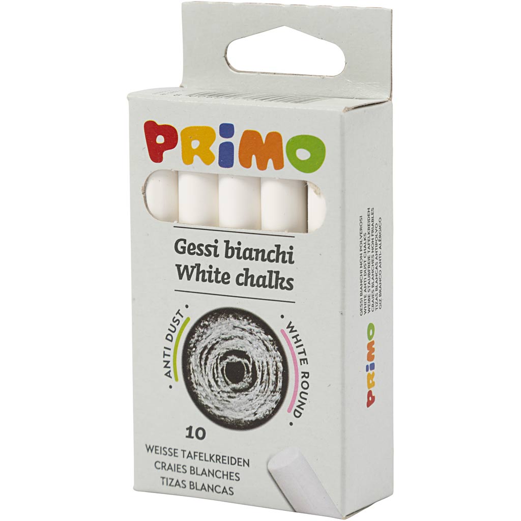 Craie, L : 8 cm, d 10 mm, blanc, 10 pièces/ 1 Pq. [HOB-344750]