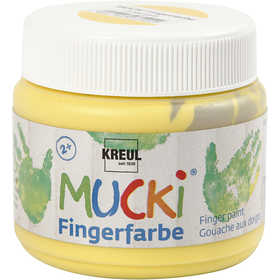 MUCKI Peinture au doigt, jaune, 150 ml/ 1 boîte [HOB-34759]