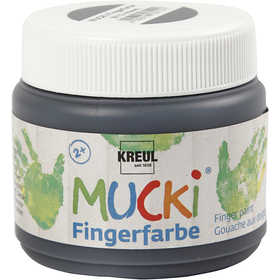 MUCKI Peinture au doigt, noir, 150 ml/ 1 boîte [HOB-34763]