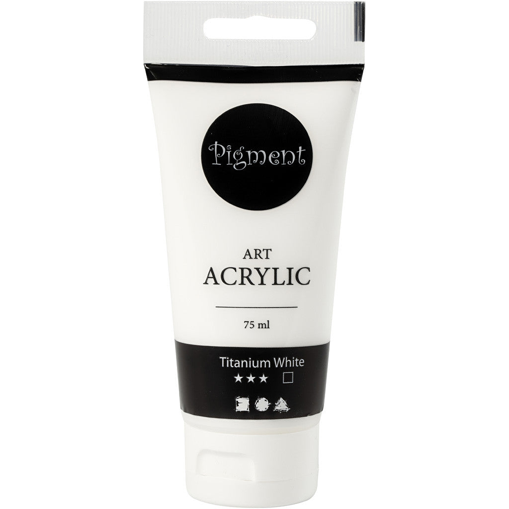 Peinture Acrylique, semi-brillant, opaque, blanc, 75 ml/ 1 flacon [HOB-35141]