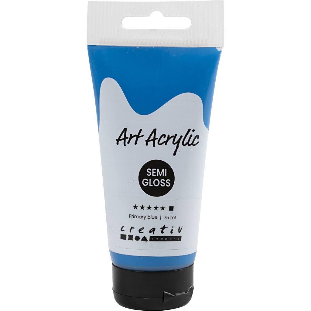 Art Acrylic, semi-glossy, opaque, primary blue, 75 ml/ 1 bottle