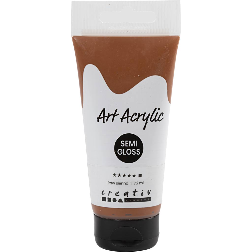 Art Acrylic, semi-glossy, opaque, raw sienna, 75 ml/ 1 bottle