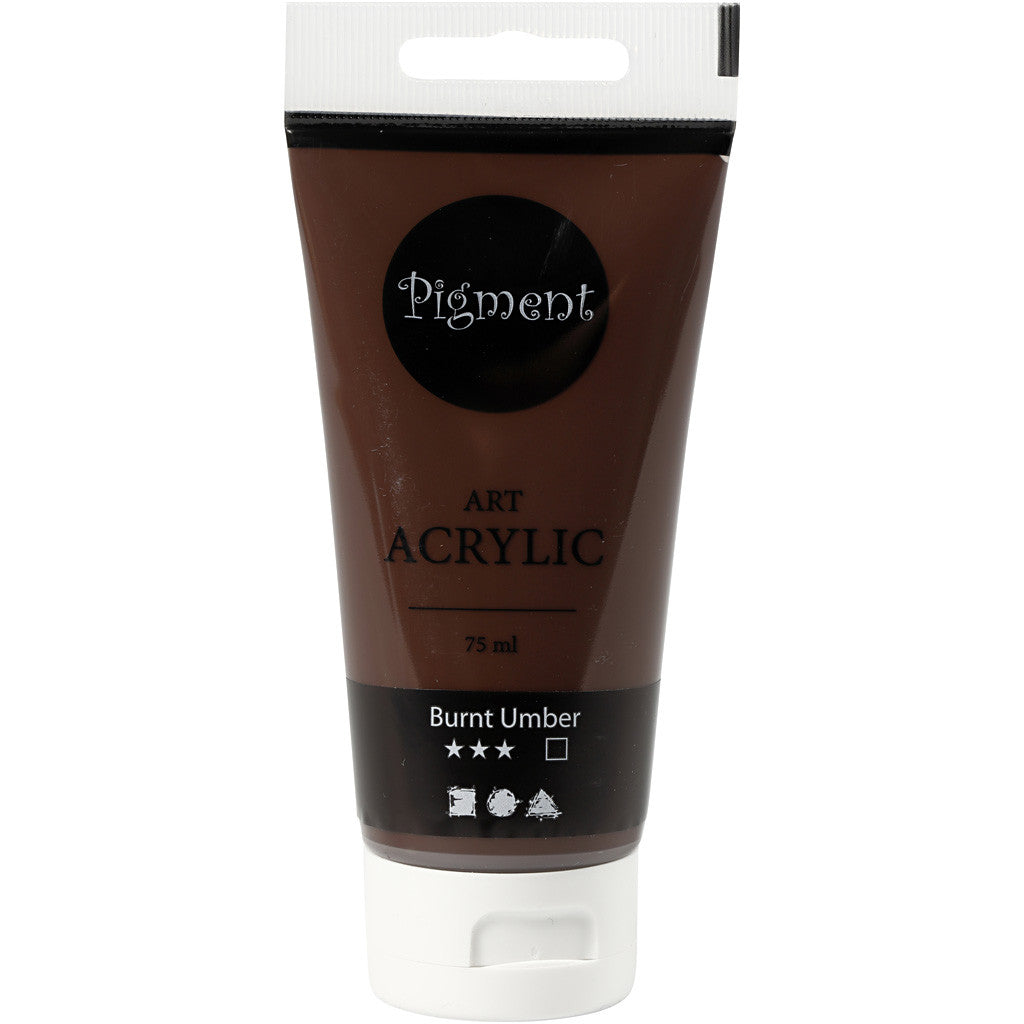 Peinture Acrylique, semi-brillant, opaque, burnt umber, 75 ml/ 1 flacon [HOB-35156]