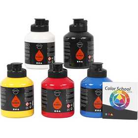 Peinture Acrylique, semi-brillant, couleur primaire, 5x500 ml/ 1 Pq. [HOB-35401]