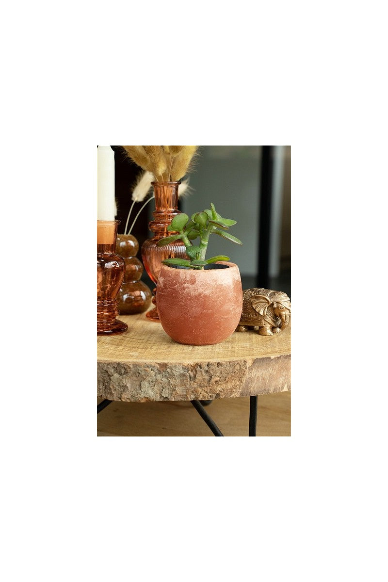 Bol aromatique Rouge foncé Parfum d'ambre Ø9x8 cm (6 Pcs) [IFS-36219]