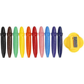 Crayon cire, L : 7 cm, d 11 mm, 10 pièces/ 1 Pq. [HOB-37297]