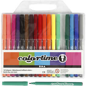 Colortime stiften, lijndikte 2 mm, diverse kleuren, 18 stuk/ 1 doos [HOB-373548]