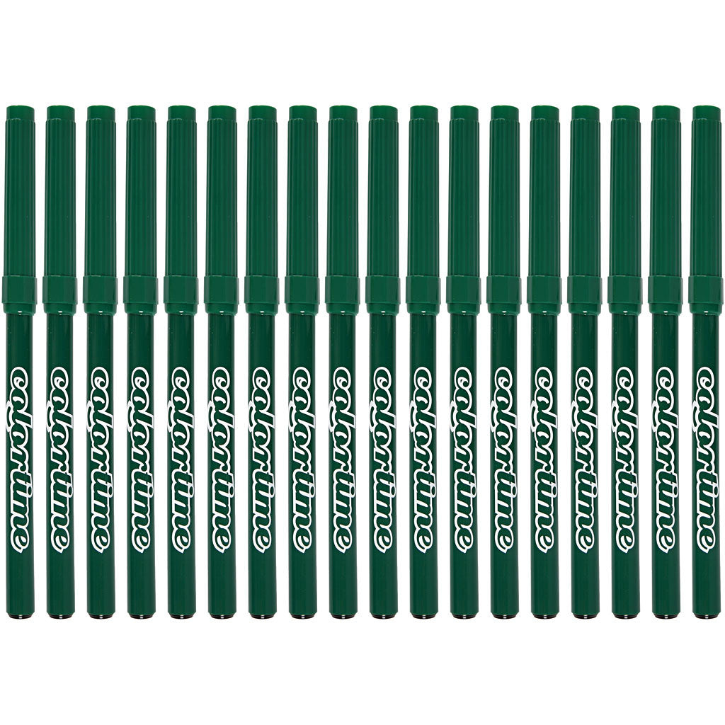 Feutres Colortime, trait 2 mm, vert foncé, 18 pièces/ 1 Pq. [HOB-373558]