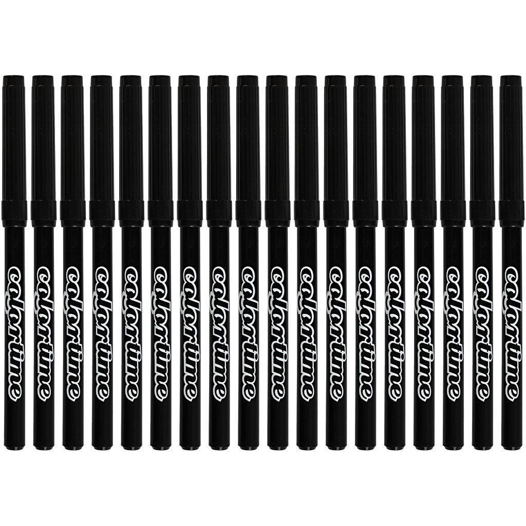 Colortime stift, lijndikte: 2 mm, zwart, 18stuks [HOB373561]