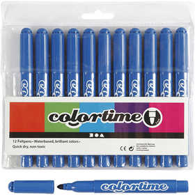 Feutres Colortime, trait 5 mm, Azure, 12 pièces/ 1 Pq. [HOB-37356]
