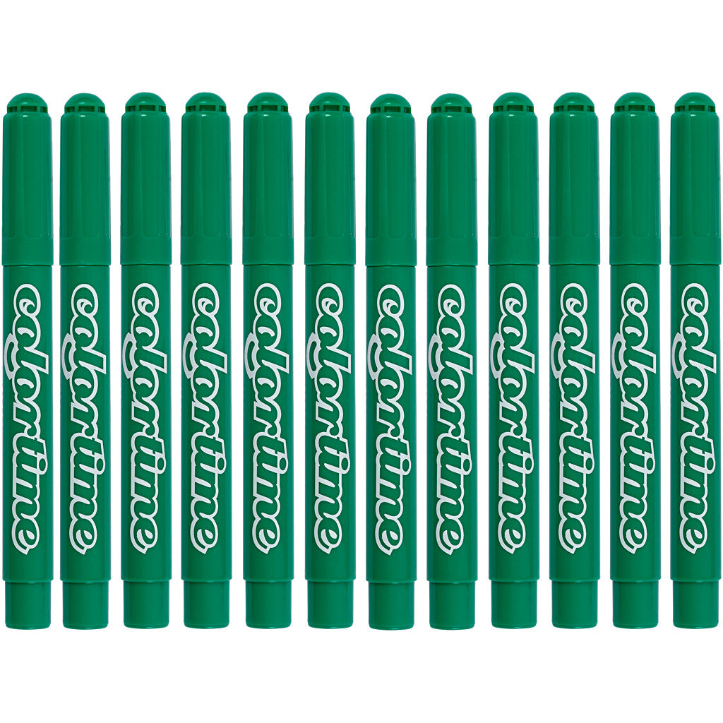Feutres Colortime, trait 5 mm, vert vif, 12 pièces/ 1 Pq. [HOB-37357]