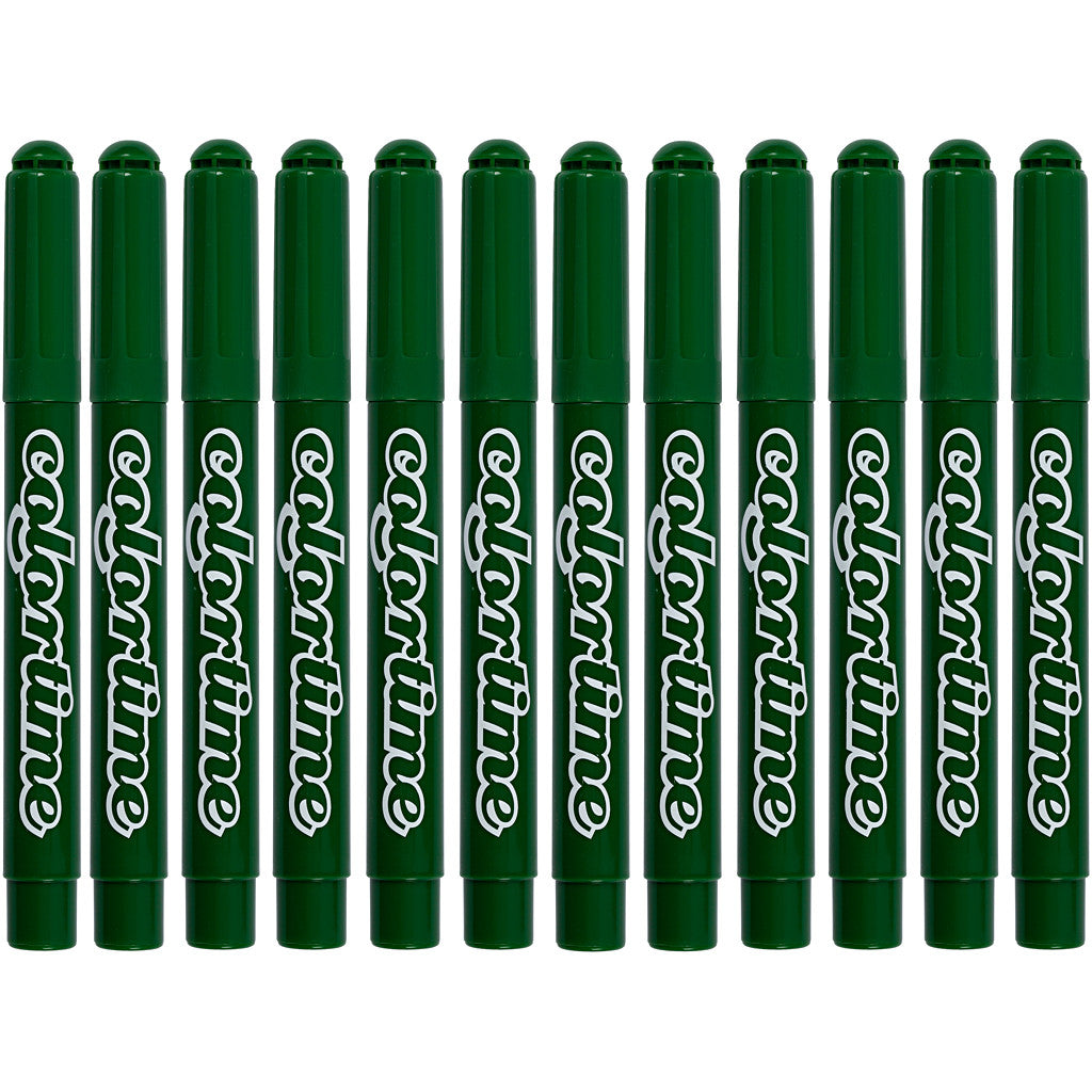 Feutres Colortime, trait 5 mm, vert sapin, 12 pièces/ 1 Pq. [HOB-37359]