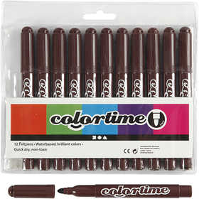 Colortime stiften, lijndikte 5 mm, donkerbruin, 12 stuk/ 1 doos [HOB-37360]