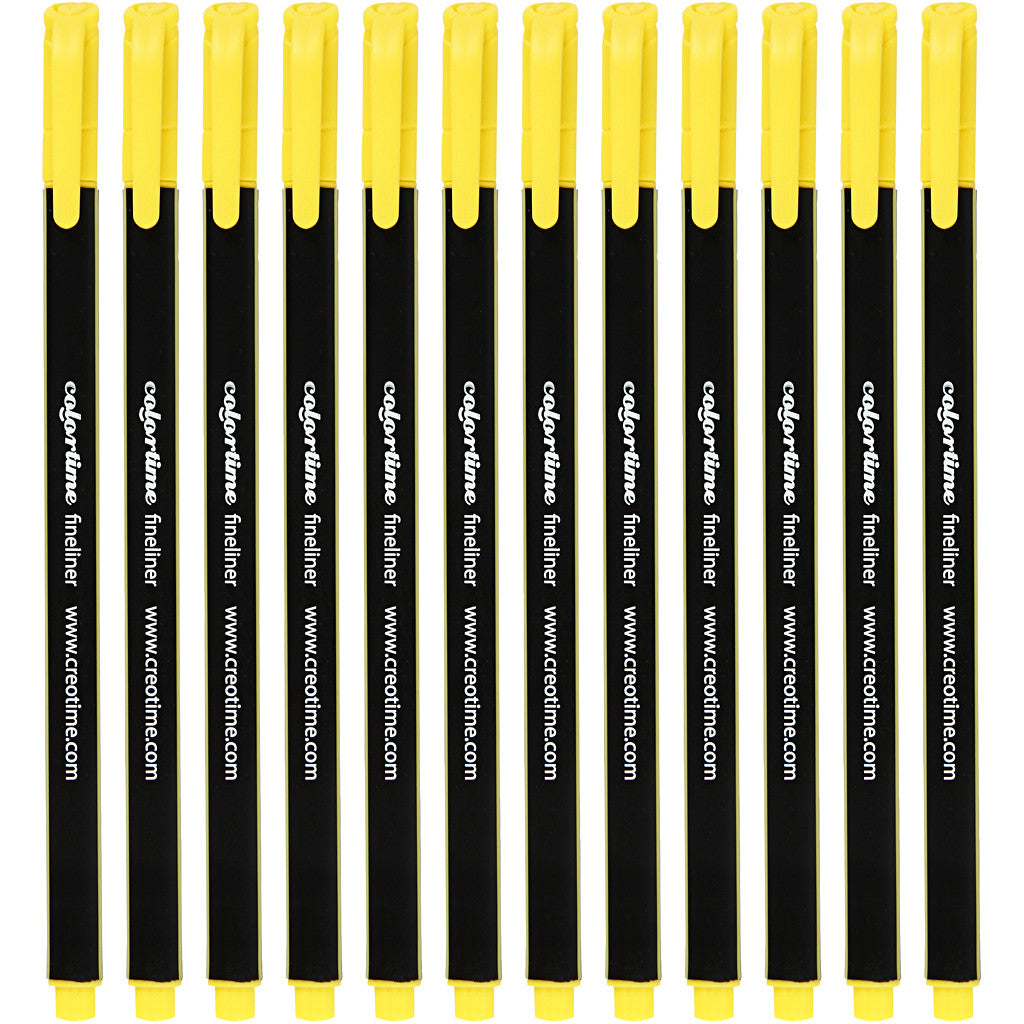 Feutres Fineliner Colortime, trait 0,6-0,7 mm, jaune, 12 pièces/ 1 Pq. [HOB-373637]